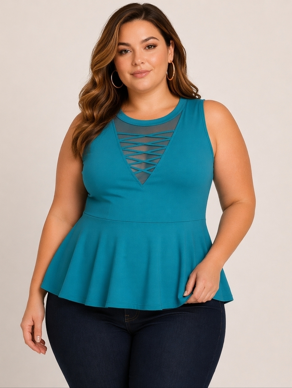 Torrid Teal Sleeveless Top, Size 1